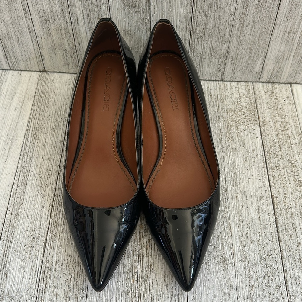 COACH WOMENS MID HEEL PUMP (FG1479) BLACK - Picture 6 of 8